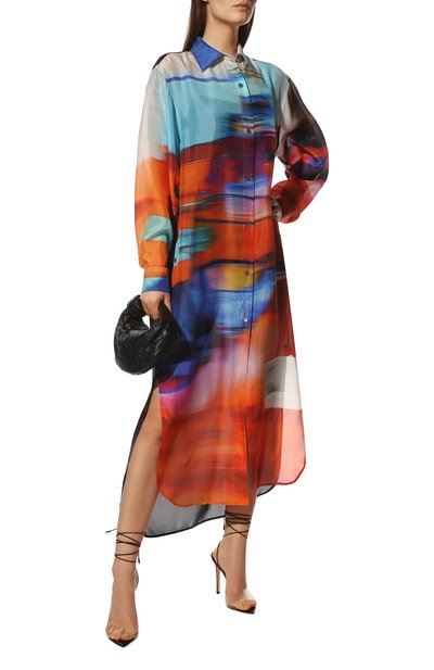 Шелковое платье DRIES VAN NOTEN разноцветного цвета по цене 120500 руб., арт. 221-011034-4335, фото 2 Шелковое платье DRIES VAN NOTEN, арт. 221-011034-4335, фото 2