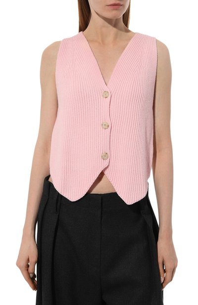 Жилет LESYANEBO розового цвета по цене 9400 руб., арт. FW22/KNIT008, фото 3 Жилет LESYANEBO, арт. FW22/KNIT008, фото 3