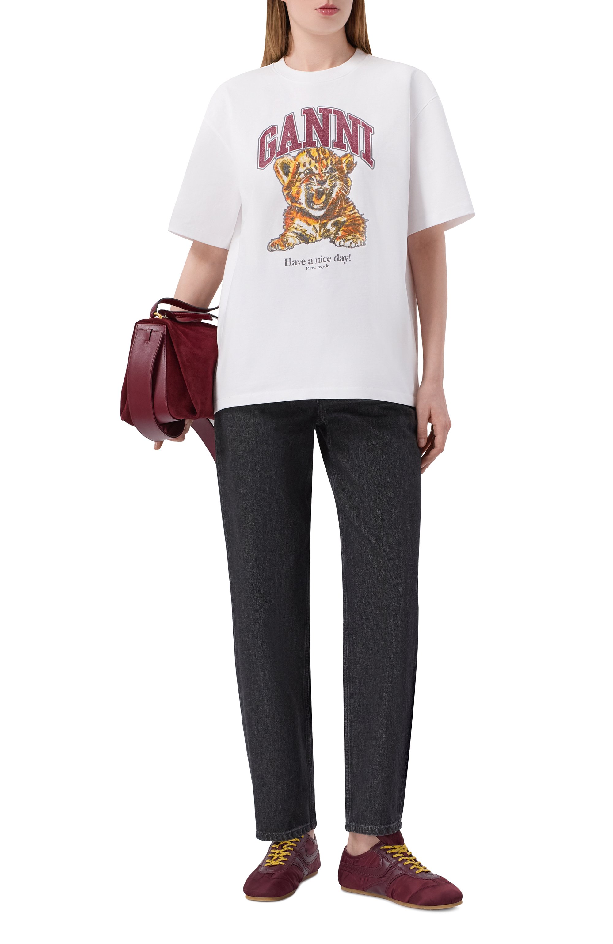 Хлопковая футболка GANNI, арт. A1050060, фото 2