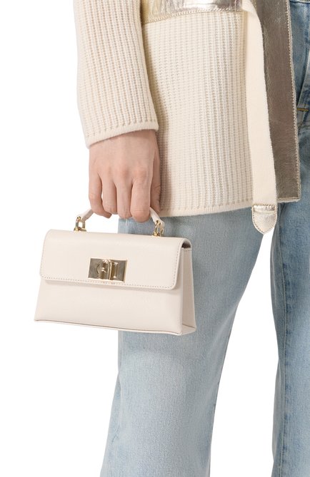 Женская сумка furla 1927 FURLA белого цвета, арт. WE00423/ARE000 | Фото 2 (Материал: Натуральная кожа; Ремень/цепочка: На ремешке; Драгоценные камни: Проставлено; Размер: mini; Материал сплава: Проставлено)