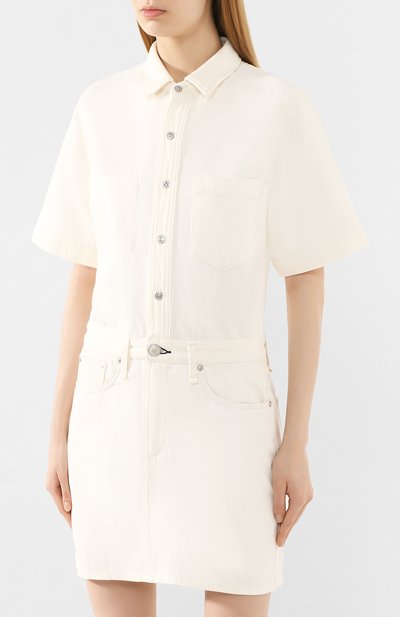 Джинсовое платье RAG AND BONE белого цвета по цене 37350 руб., арт. WCW20S3031VP31, фото 3 Джинсовое платье RAG AND BONE, арт. WCW20S3031VP31, фото 3