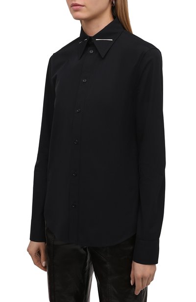 Хлопковая рубашка BOTTEGA VENETA черного цвета по цене 104500 руб., арт. 679560/V1IE0, фото 3 Хлопковая рубашка BOTTEGA VENETA, арт. 679560/V1IE0, фото 3