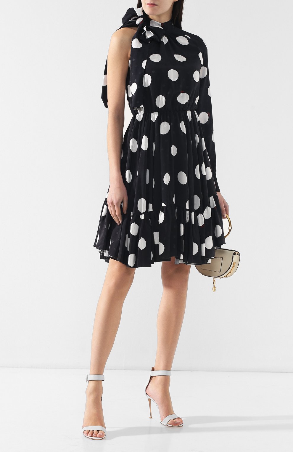 Платье из вискозы MSGM черно-белого цвета по цене 49050 руб., арт. 2641MDA15A 195165, фото 2 Платье из вискозы MSGM, арт. 2641MDA15A 195165, фото 2