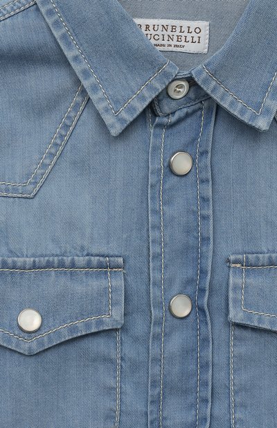 Джинсовая рубашка BRUNELLO CUCINELLI, арт. BR683C360A, фото 3