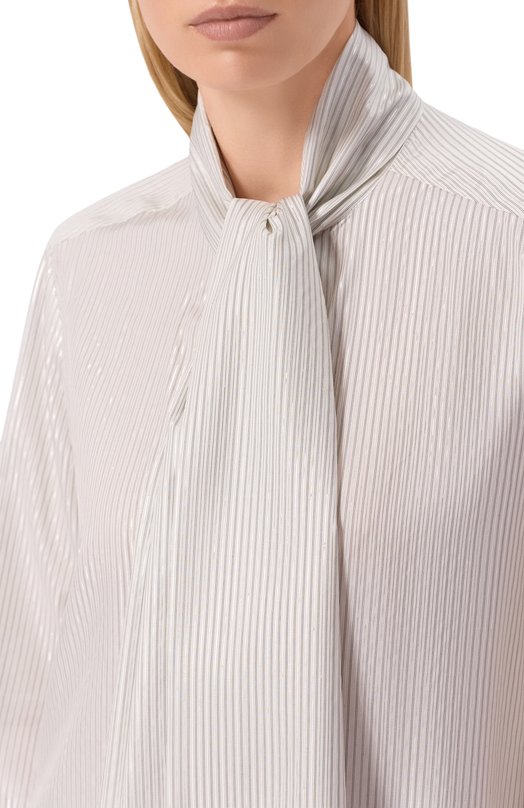 Шелковая блузка Kiton D38455K0973G Серый  D38455K0973G Фото 5