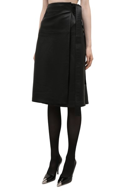 Кожаная юбка BATS черного цвета по цене 41200 руб., арт. FW21/S_010, фото 3 Кожаная юбка BATS, арт. FW21/S_010, фото 3