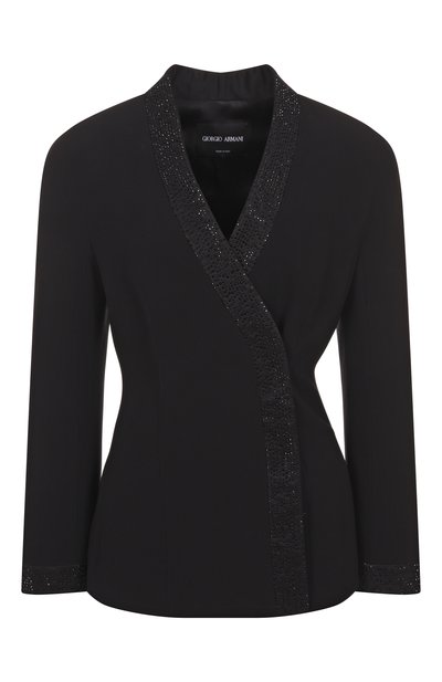 Женский шелковый жакет с отделкой стразами GIORGIO ARMANI, арт. GW000673/AF15921