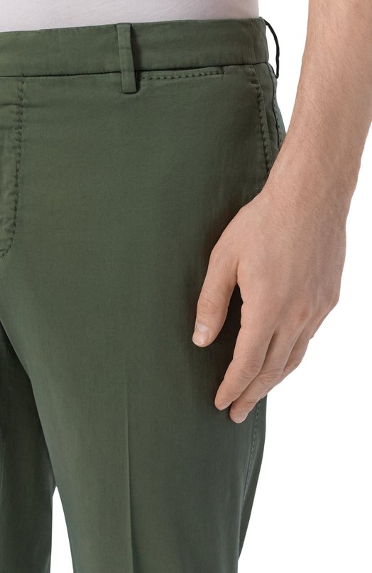 Хлопковые брюки Marco Pescarolo SLIM80/5300 Зелёный  SLIM80/5300 Фото 5