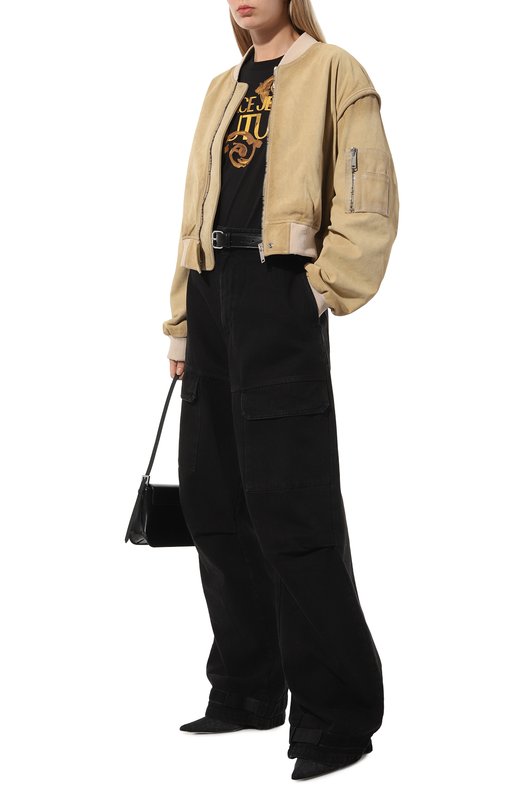 Хлопковая футболка Versace Jeans Couture 76HAHG00/CJ00G Чёрный  76HAHG00/CJ00G Фото 2
