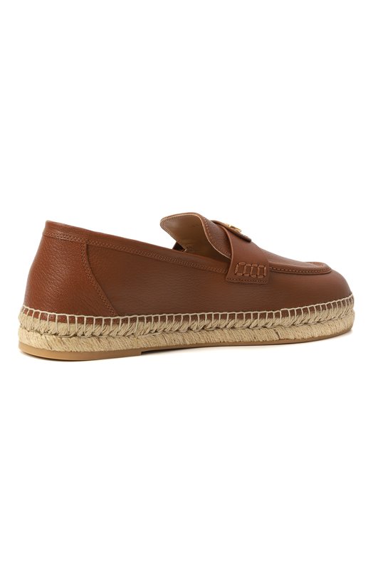 Кожаные эспадрильи Palm Avenue Valentino 7Y2S0K00/UDX Коричневый  7Y2S0K00/UDX Фото 5