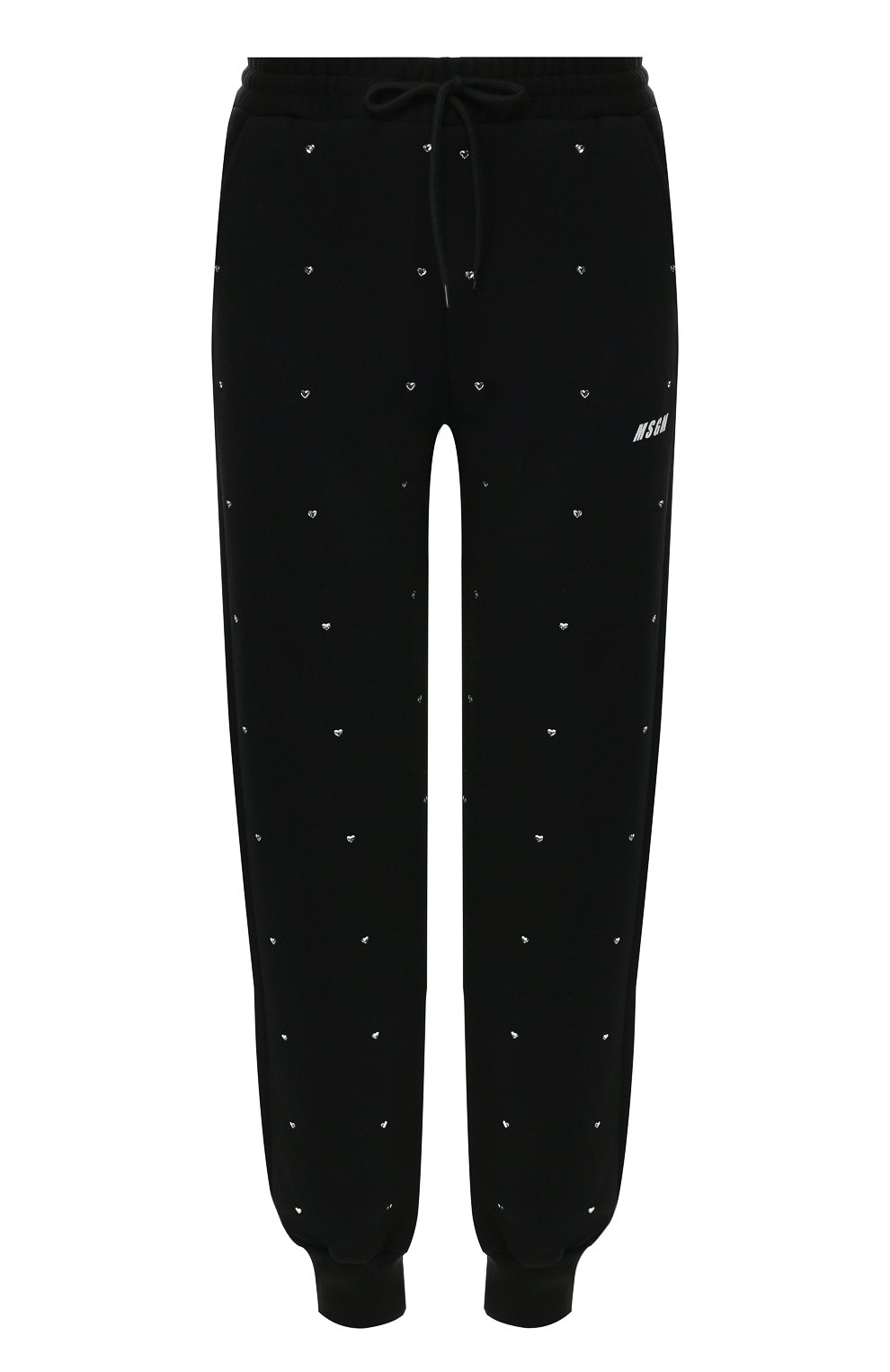 Хлопковые джоггеры MSGM черного цвета по цене 39200 руб., арт. 2742MDP163 195799, фото 1 Хлопковые джоггеры MSGM, арт. 2742MDP163 195799, фото 1