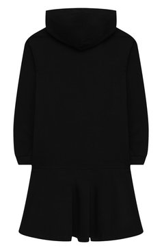 Детское хлопковое платье MOSCHINO черного цвета, арт. HDV097/LDA16/10A-14A | Фото 2 (Материал внешний: Хлопок; Рукава: Длинные; Случай: Повседневный; Девочки Кросс-КТ: Платье-одежда; Драгоценные камни: Проставлено; Материал сплава: Проставлено; Региональные ограничения белый список (Axapta Mercury): Не проставлено; Ростовка одежда: 10 - 11 лет | 140 - 146см, 12 лет | 152 см, 13 - 15 лет | 158 см)