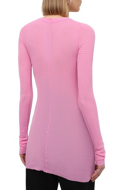 Пуловер из вискозы и шелка RICK OWENS розового цвета по цене 28200 руб., арт. RP21S3202/RC, фото 4 Пуловер из вискозы и шелка RICK OWENS, арт. RP21S3202/RC, фото 4