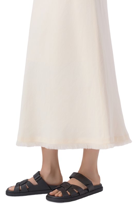 Кожаные шлепанцы Doucal's DD8890MATIUF273N Чёрный  DD8890MATIUF273N Фото 2