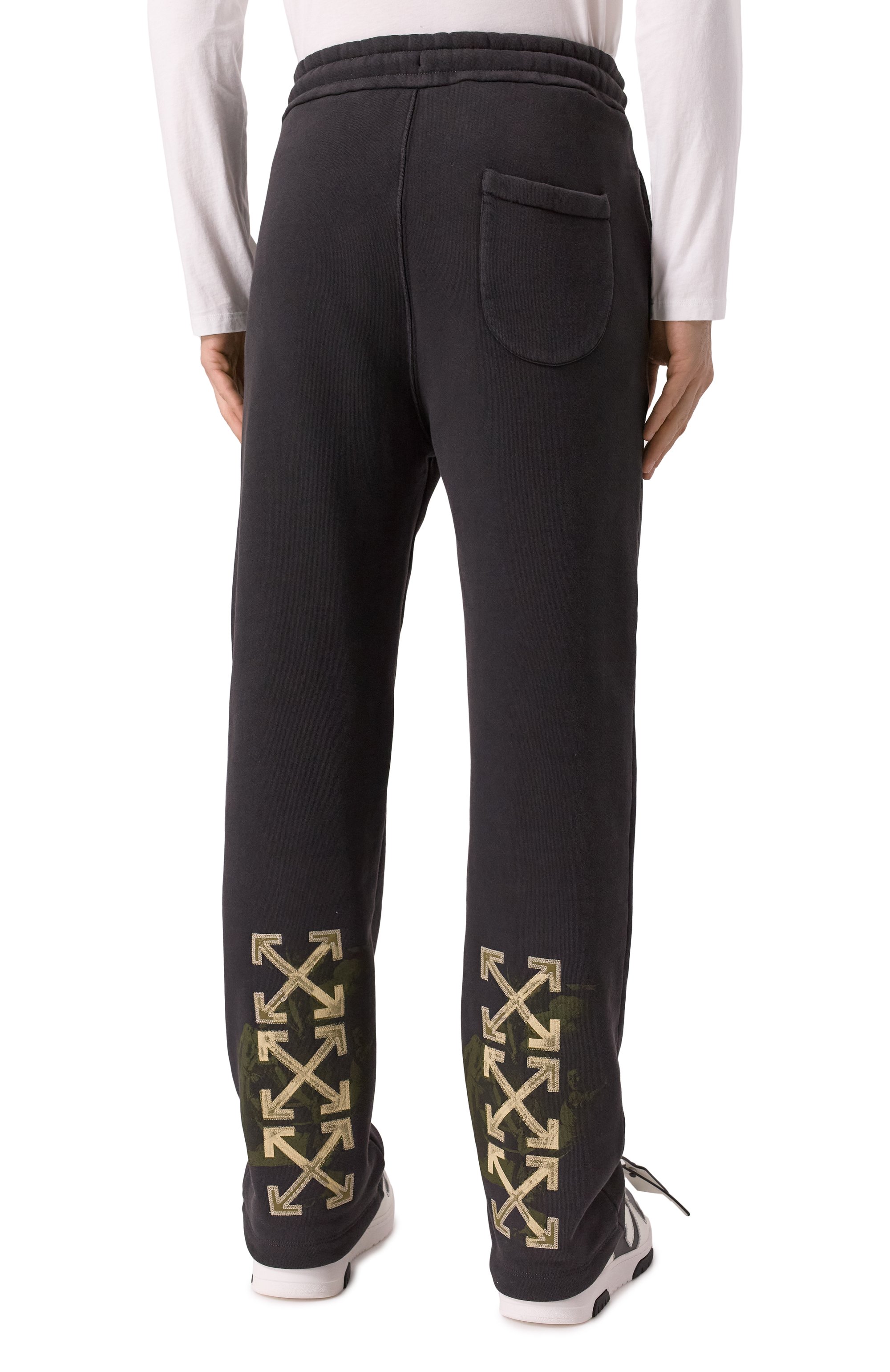 Хлопковые брюки OFF-WHITE черного цвета по цене 78600 руб., арт. 0MCH054S25FLE004, фото 4 Хлопковые брюки OFF-WHITE, арт. 0MCH054S25FLE004, фото 4