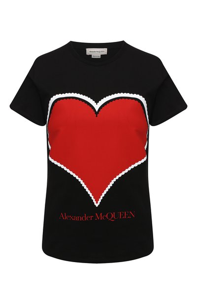 Женская хлопковая футболка ALEXANDER MCQUEEN, арт. 642485/QZACA