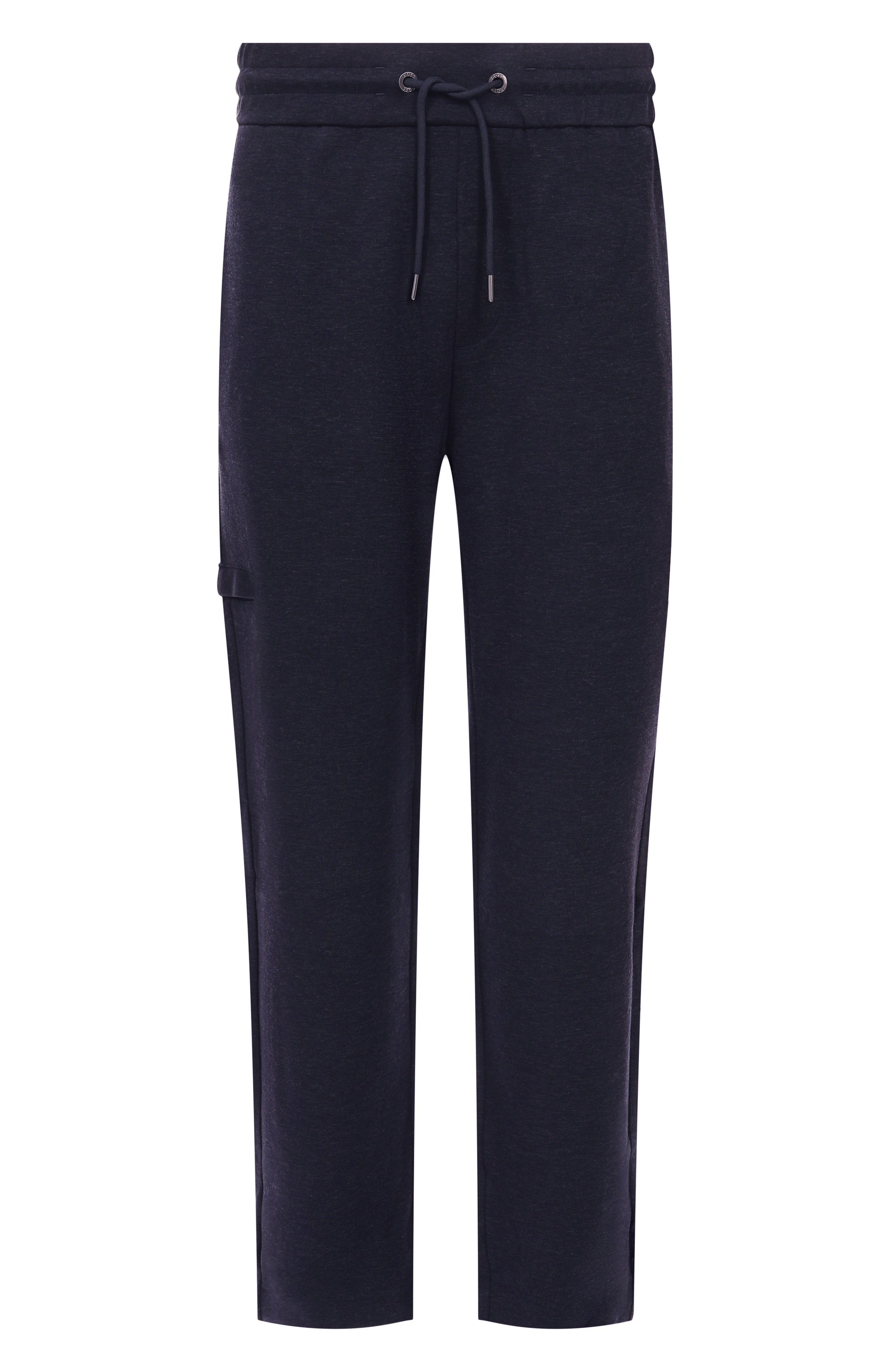 Брюки из хлопка и шерсти BOSS темно-синего цвета по цене 34950 руб., арт. 50549194, фото 1 Брюки из хлопка и шерсти BOSS, арт. 50549194, фото 1