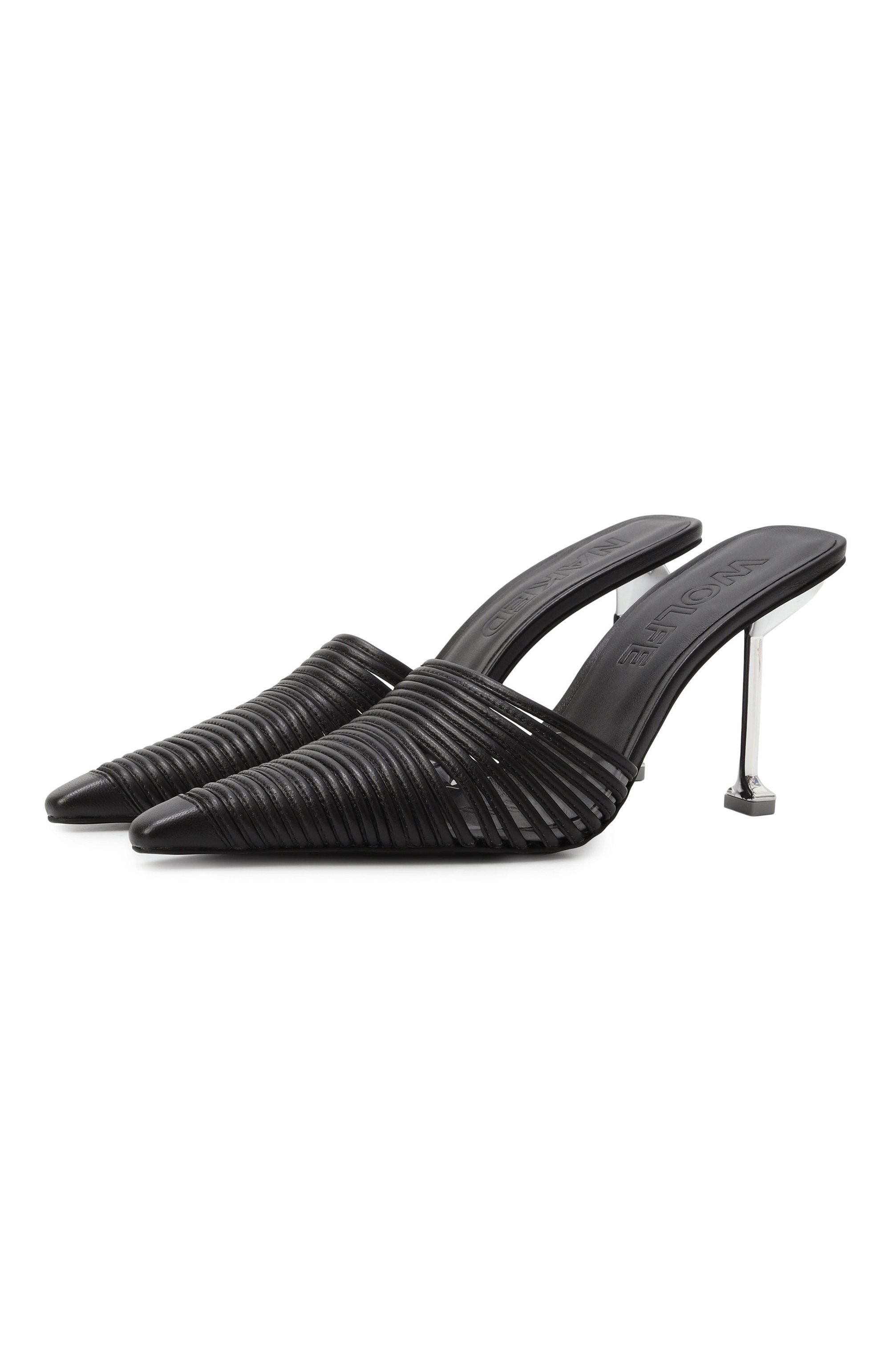 Кожаные мюли chromed NAKED WOLFE, арт. CHR0MED/LEATHER, фото 1