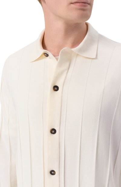 Кардиган из хлопка и шелка KITON кремового цвета по цене 208500 руб., арт. UMM078001, фото 5 Кардиган из хлопка и шелка KITON, арт. UMM078001, фото 5