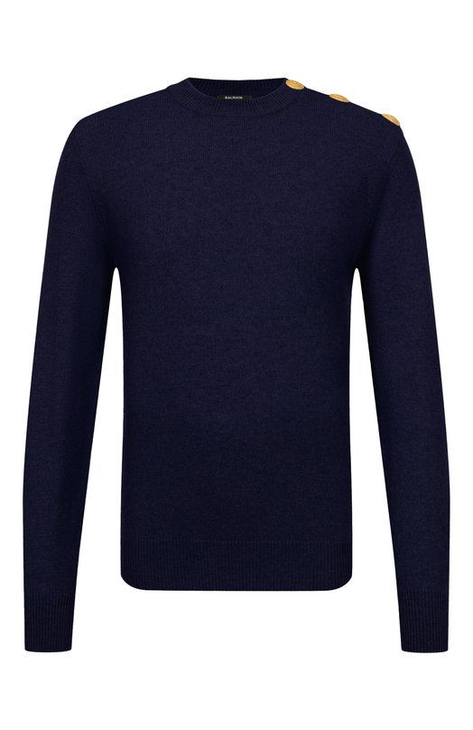 Джемпер из кашемира и шерсти Balmain FH1KD010/KI87 Синий FH1KD010/KI87