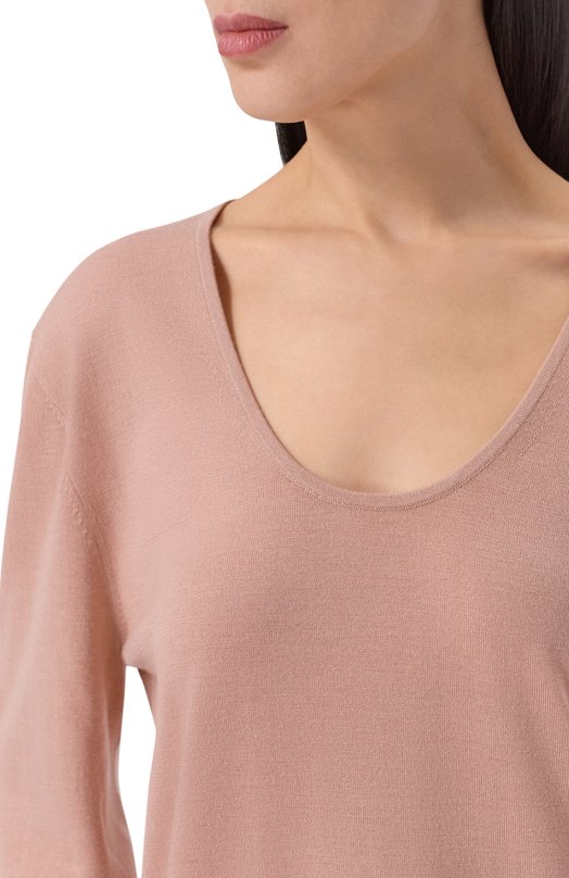 Пуловер из шерсти и шелка 12 STOREEZ 135840 Розовый  135840 Фото 5