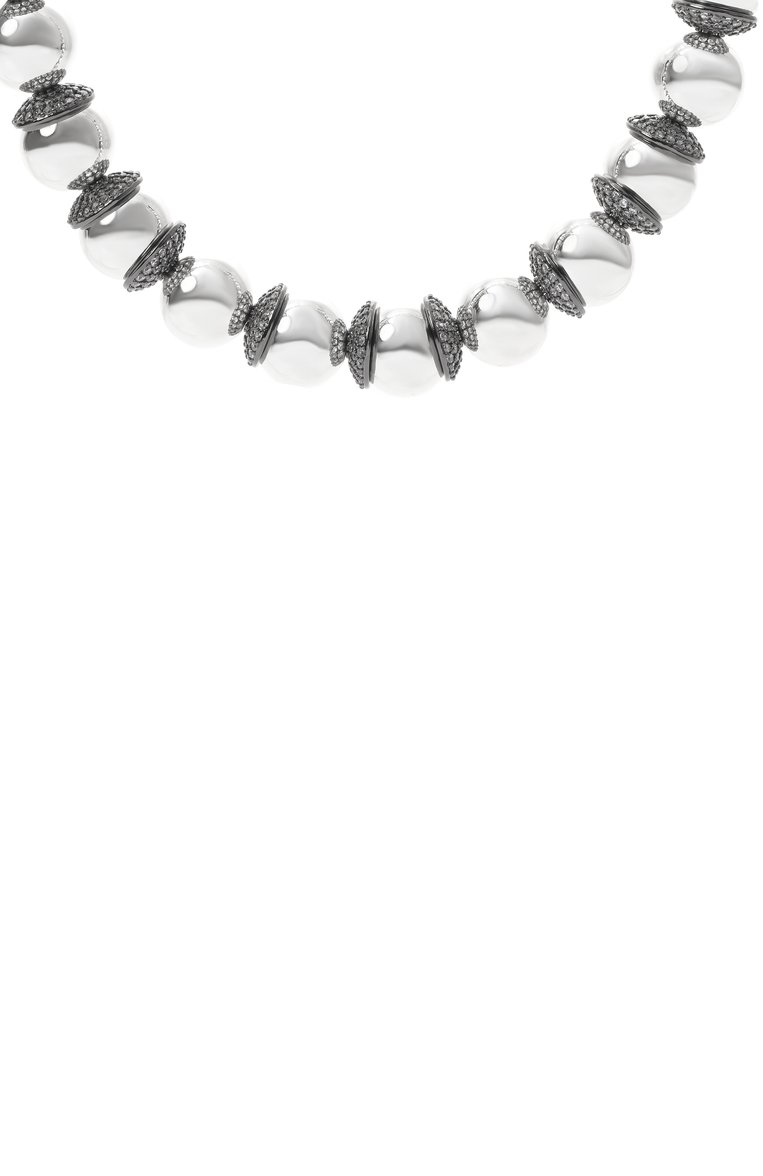 Женское колье VIEN серебряного цвета, арт. 2425-223SILVER | Фото 3 (Нос: Не проставлено; Региональные ограничения белый список (Axapta Mercury): Не проставлено; Материал: Серебро, Металл)