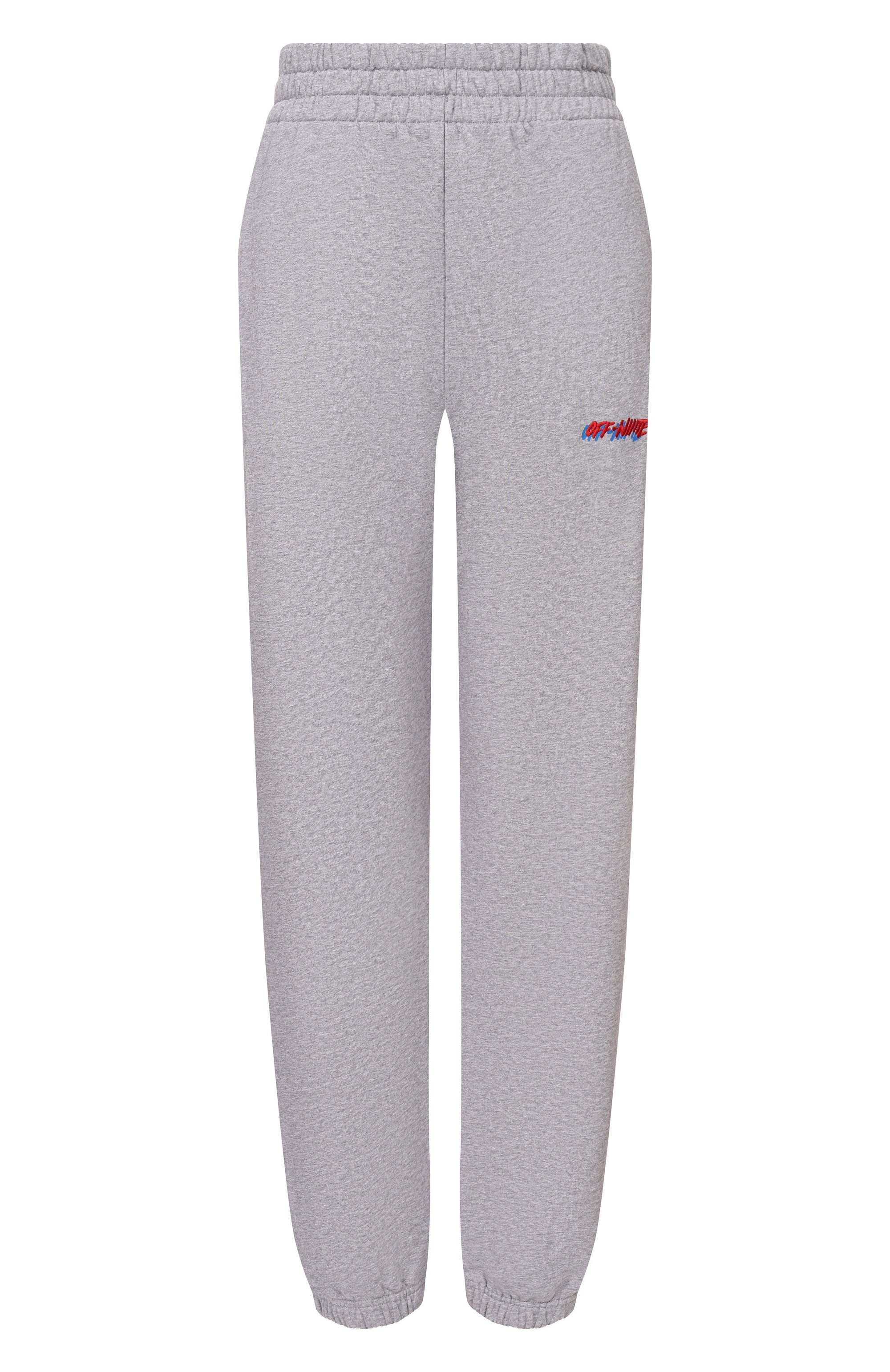 Хлопковые джоггеры OFF-WHITE серого цвета по цене 49950 руб., арт. 0WCH006S26FLE001, фото 1 Хлопковые джоггеры OFF-WHITE, арт. 0WCH006S26FLE001, фото 1