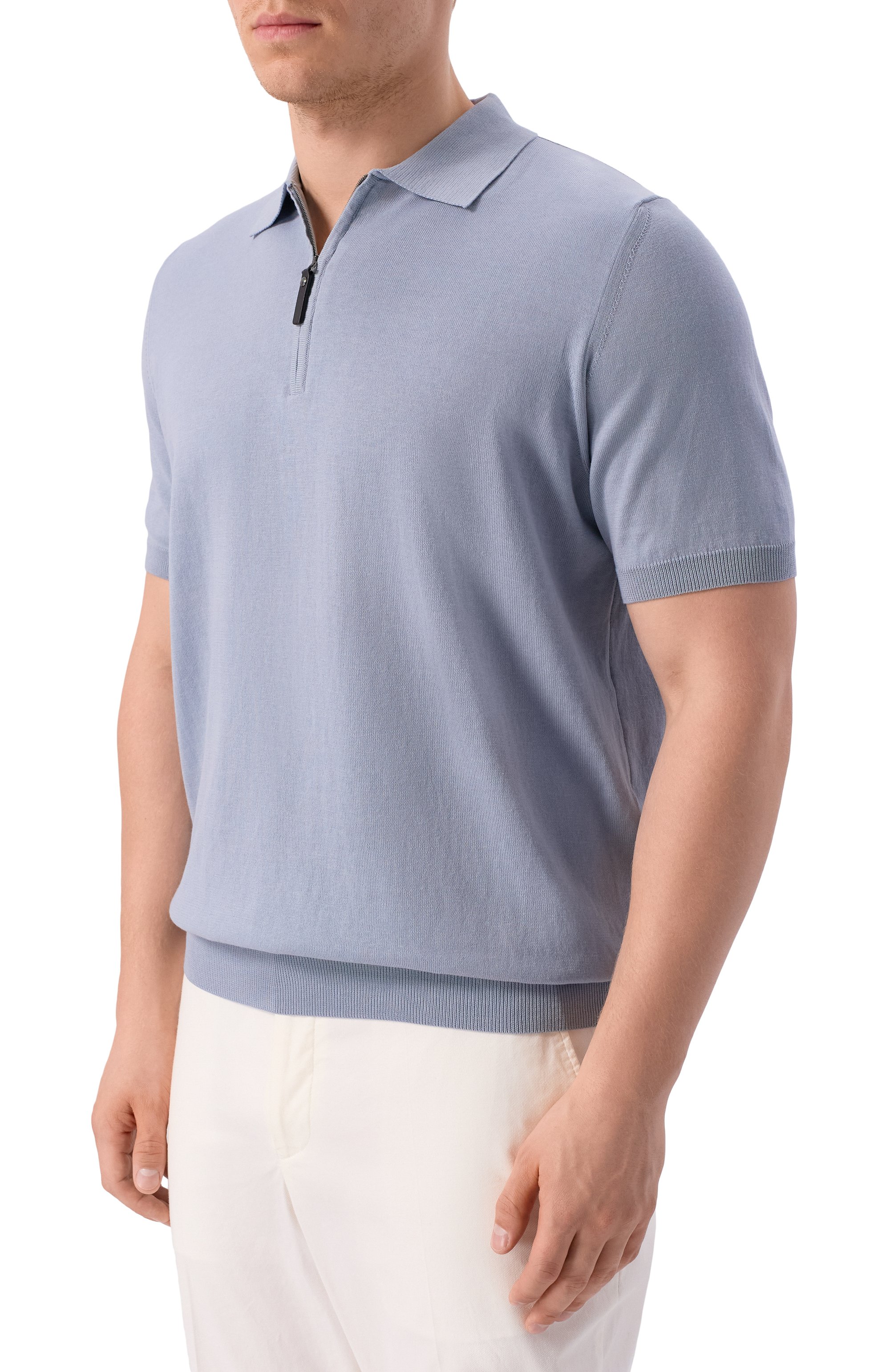 Хлопковое поло CANALI голубого цвета по цене 39950 руб., арт. C0454/MK00145, фото 3 Хлопковое поло CANALI, арт. C0454/MK00145, фото 3