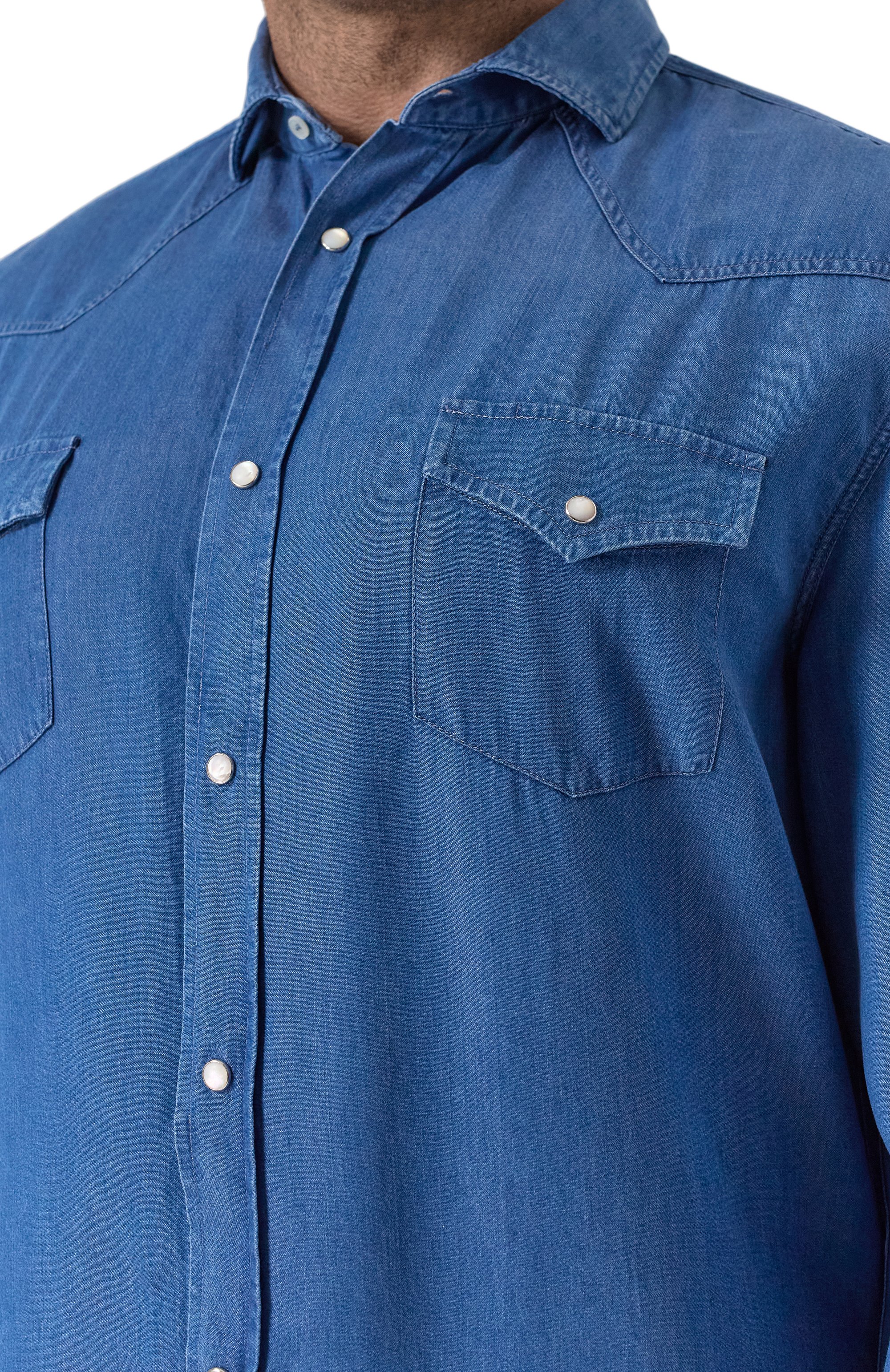 Джинсовая рубашка BRUNELLO CUCINELLI, арт. MH2564008, фото 5