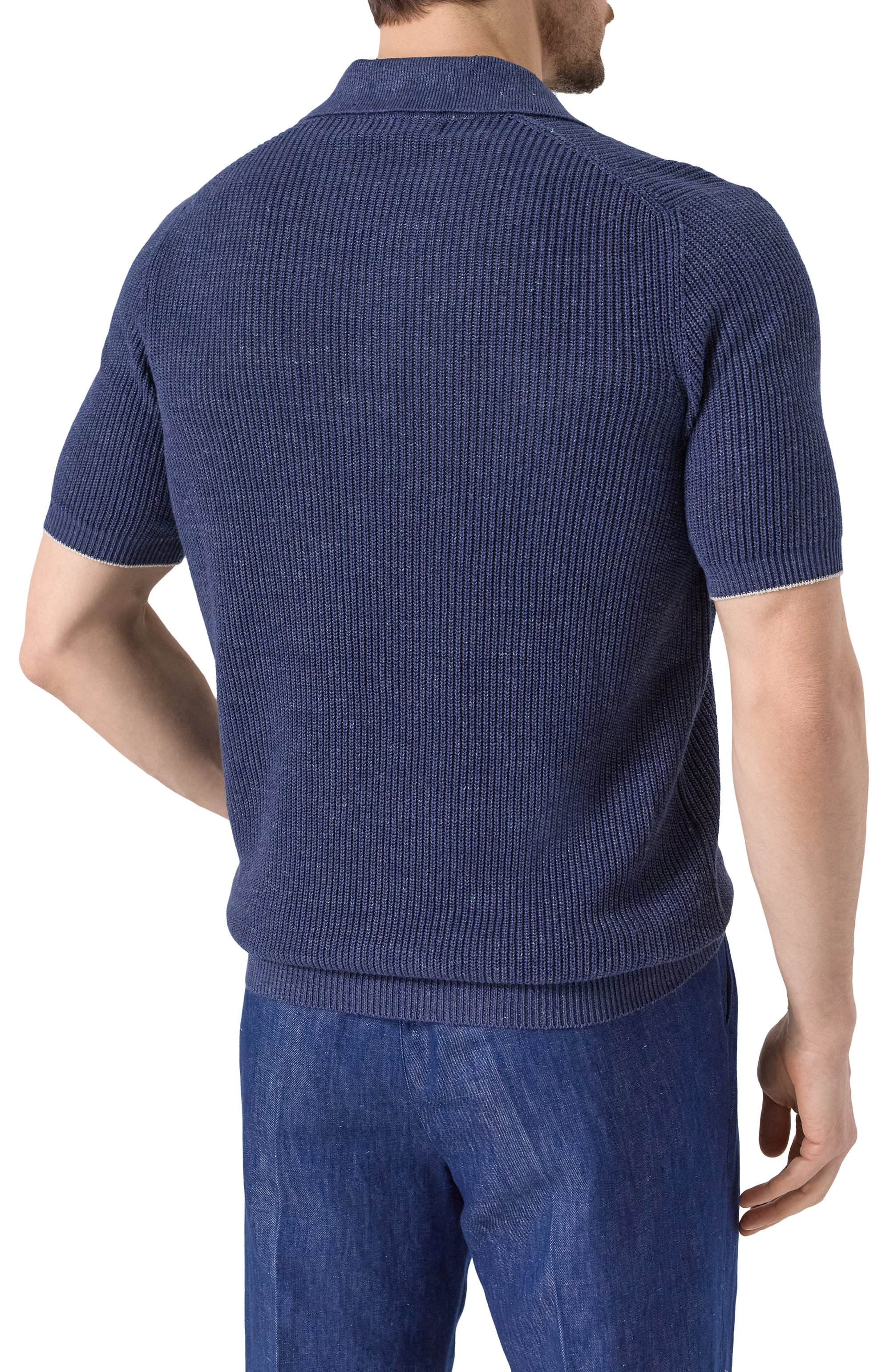 Поло изо льна и хлопка BRUNELLO CUCINELLI, арт. M2L707715, фото 4