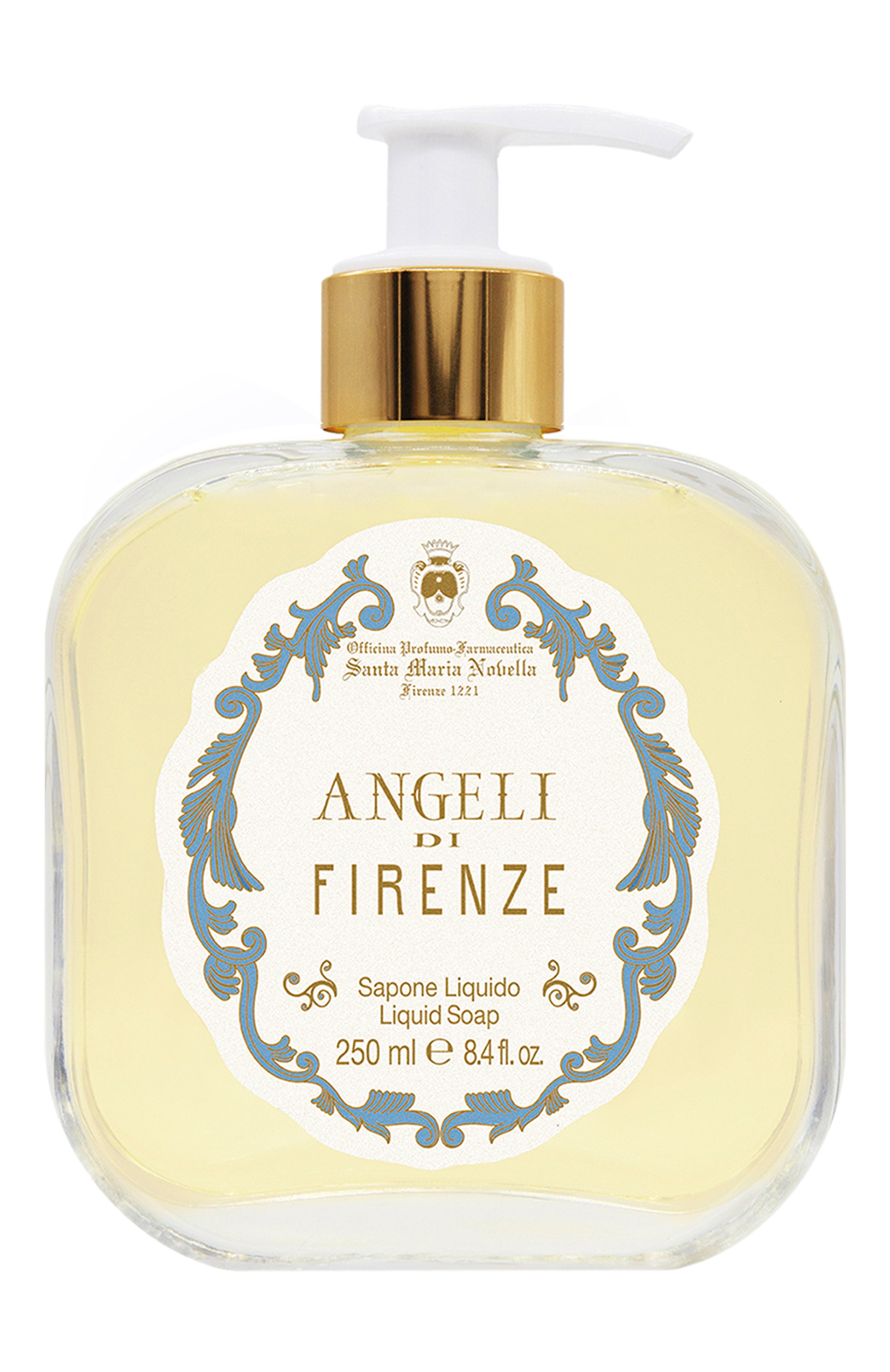 Жидкое мыло для рук angeli di firenze (250ml) SANTA MARIA NOVELLA бесцветного цвета по цене 6900 руб., арт. SMN3239701MRK, фото 1 Жидкое мыло для рук angeli di firenze (250ml) SANTA MARIA NOVELLA, арт. SMN3239701MRK, фото 1
