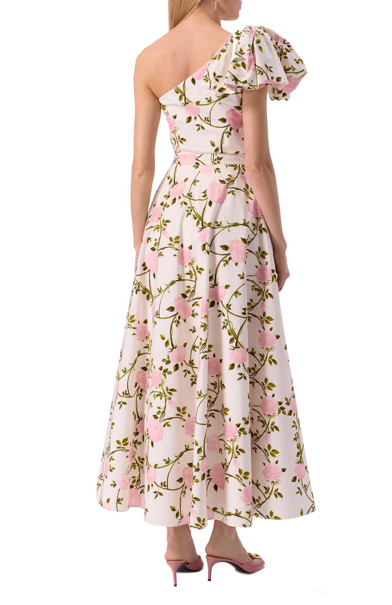Женское хлопковое платье GIAMBATTISTA VALLI белого цвета, арт. 25SSPVCA5262-31PRI | Фото 4 (Длина Ж (юбки, платья, шорты): Макси; Драгоценные камни: Проставлено; Материал внешний: Хлопок; Материал сплава: Проставлено; Стили: Романтичный; Случай: Коктейльный; Рукава: Без рукавов; Женское Кросс-КТ: Платье-одежда)