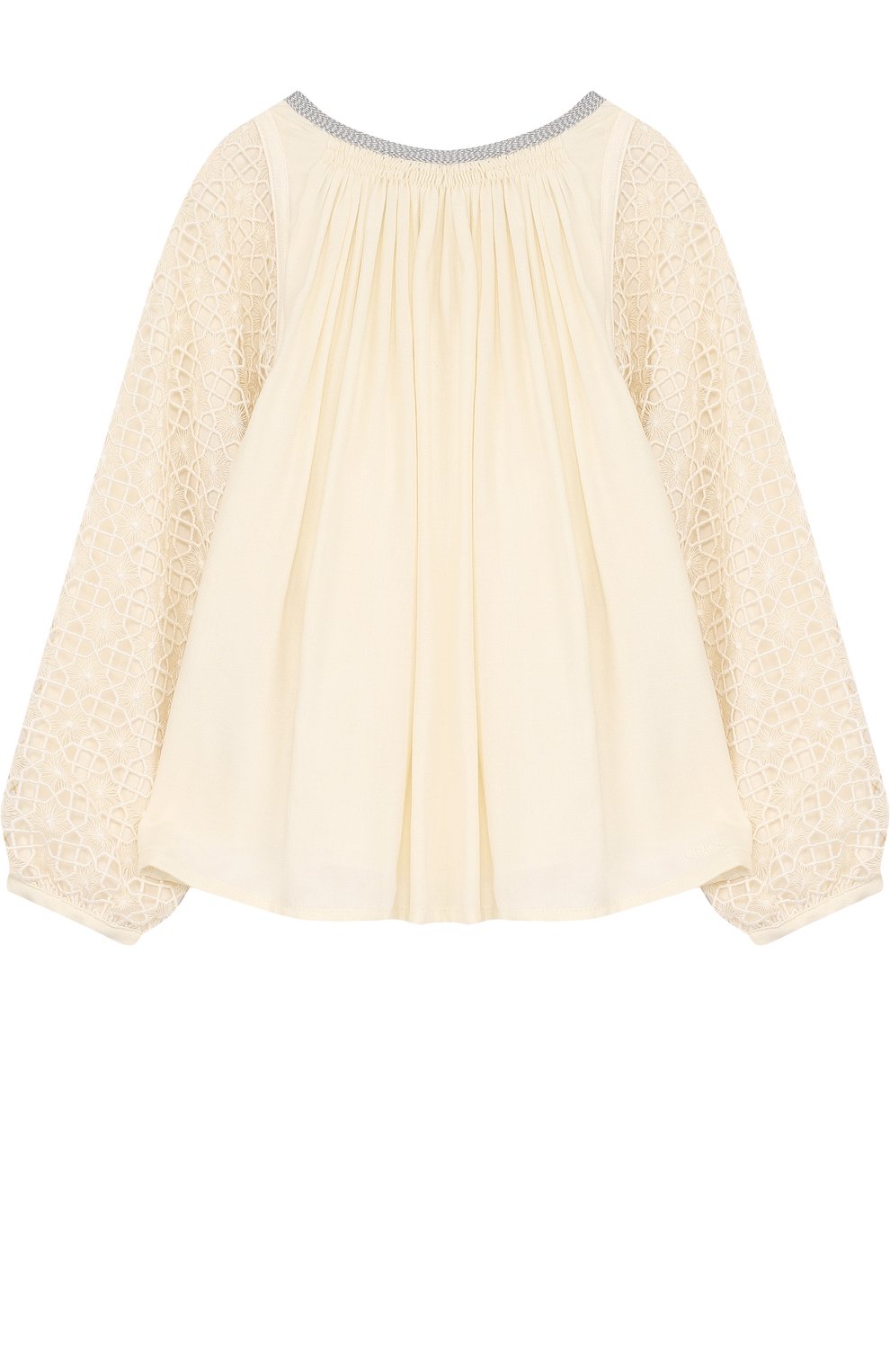 Блуза свободного кроя с кружевной отделкой на рукавах CHLOÉ, арт. C15567/2A-5A, фото 1