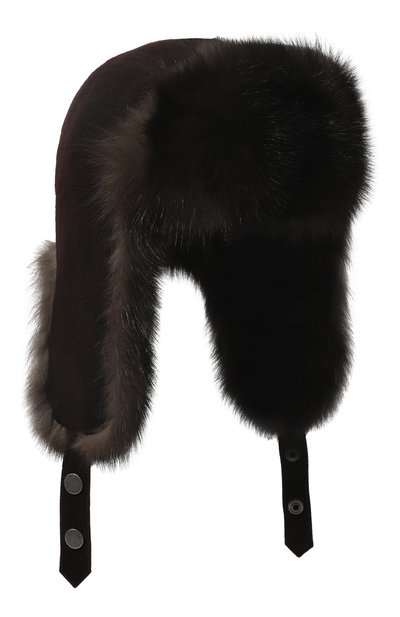 Кашемировая шапка-ушанка с мехом соболя BLACK SABLE, арт. BS-47CF8, фото 1