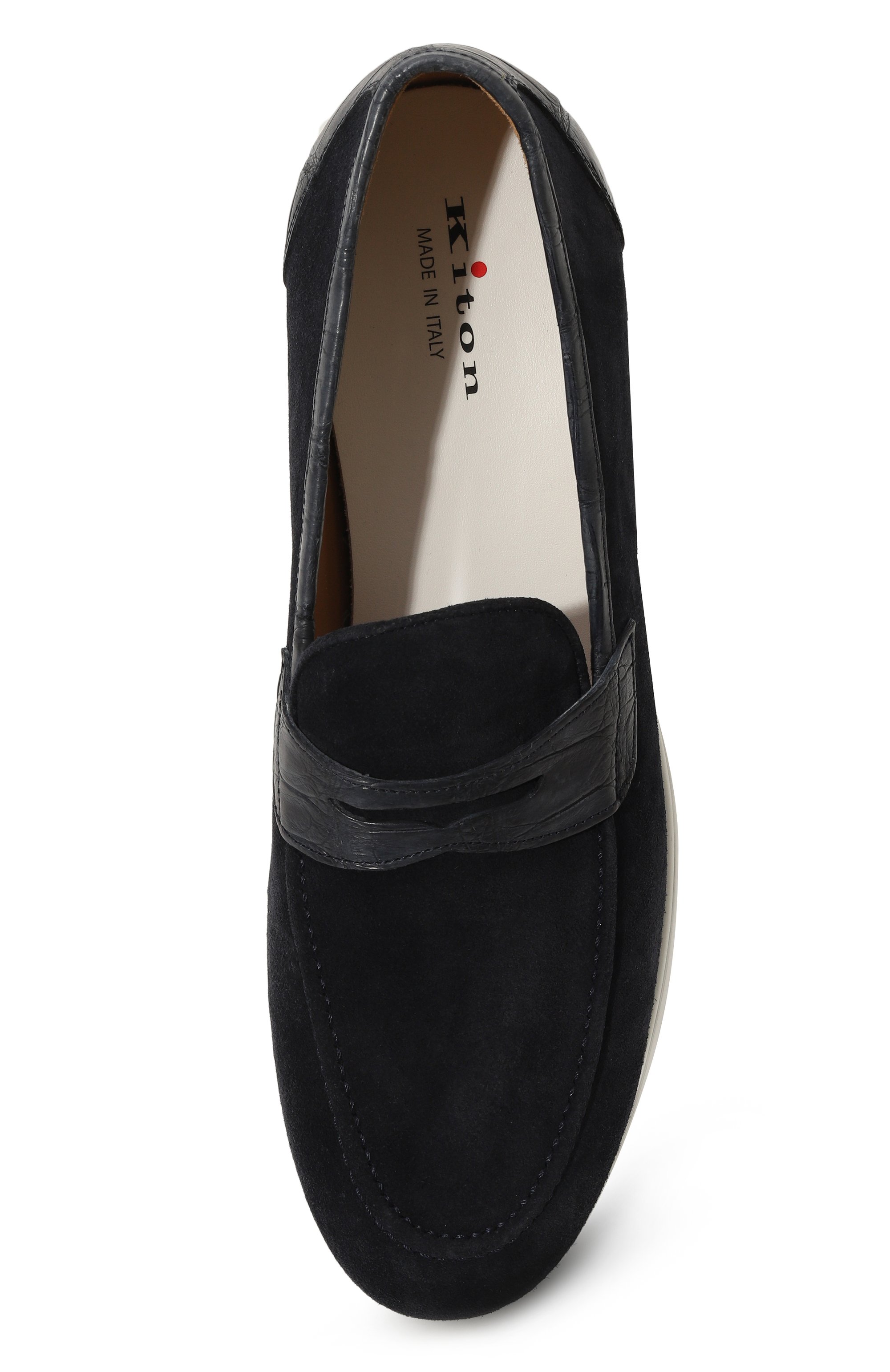 Лоферы с отделкой из кожи аллигатора KITON, арт. USSA075N00978, фото 6