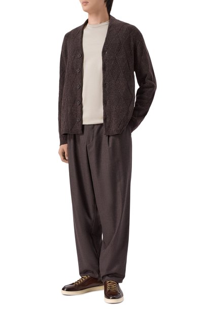 Кардиган EMPORIO ARMANI темно-коричневого цвета по цене 54000 руб., арт. EM006317/AF27920, фото 2 Кардиган EMPORIO ARMANI, арт. EM006317/AF27920, фото 2