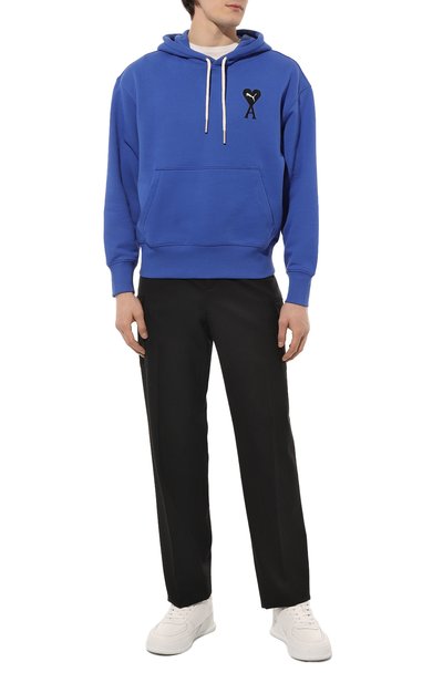 Хлопковое худи puma x ami PUMA синего цвета по цене 17990 руб., арт. 53406993, фото 2 Хлопковое худи puma x ami PUMA, арт. 53406993, фото 2