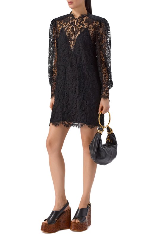 Хлопковое платье Chloé CH26SR067413 Чёрный  CH26SR067413 Фото 2