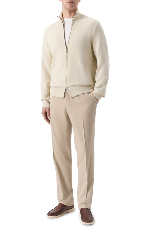 Хлопковый кардиган BOSS 50556345 Кремовый  50556345 Фото 2