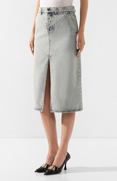 Джинсовая юбка BALENCIAGA синего цвета по цене 53750 руб., арт. 600202/TDW15, фото 3 Джинсовая юбка BALENCIAGA, арт. 600202/TDW15, фото 3