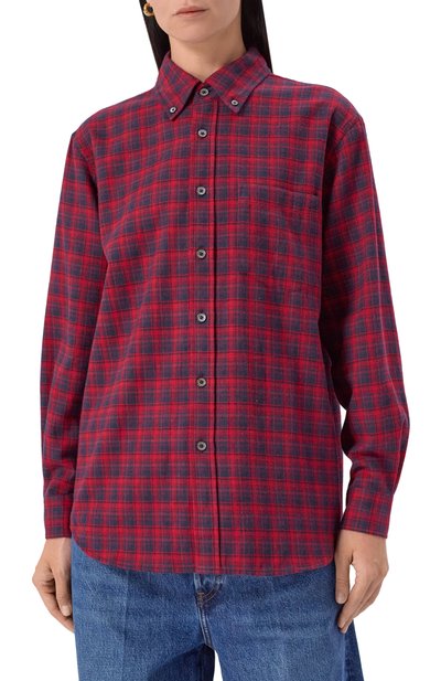 Рубашка из хлопка и вискозы DUNST разноцветного цвета по цене 14300 руб., арт. UDSH5C104R2, фото 3 Рубашка из хлопка и вискозы DUNST, арт. UDSH5C104R2, фото 3