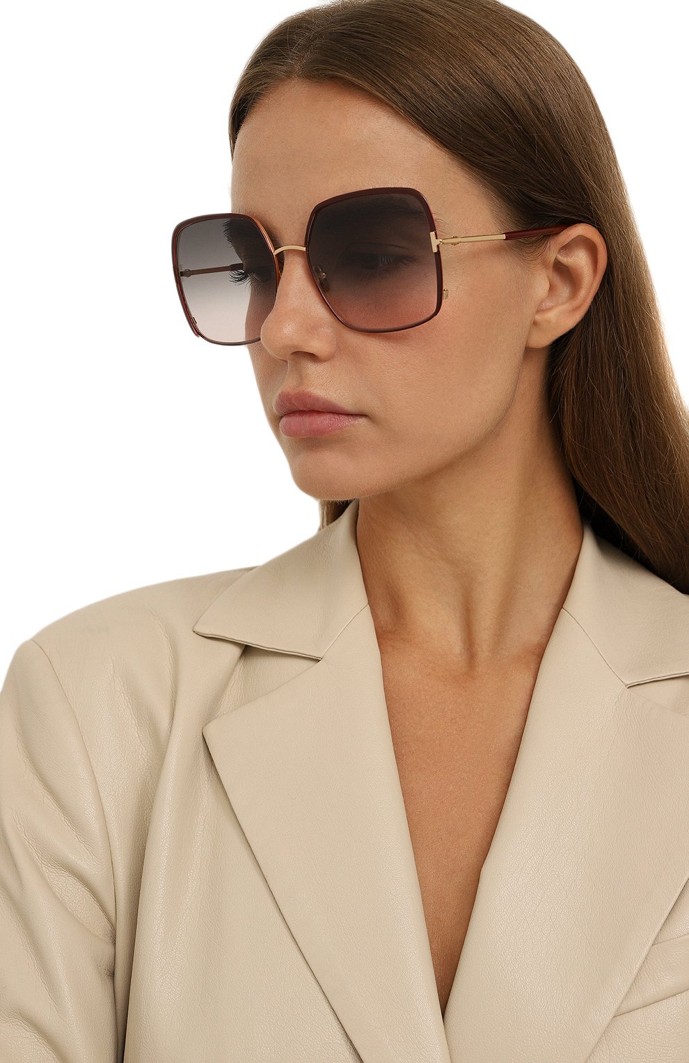 Солнцезащитные очки TOM FORD бордового цвета по цене 68250 руб., арт. TF1006 69W, фото 2 Солнцезащитные очки TOM FORD, арт. TF1006 69W, фото 2