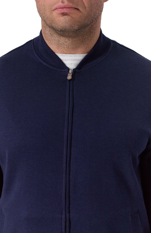 Толстовка из хлопка и кашемира Brunello Cucinelli MM8319072G Синий  MM8319072G Фото 5