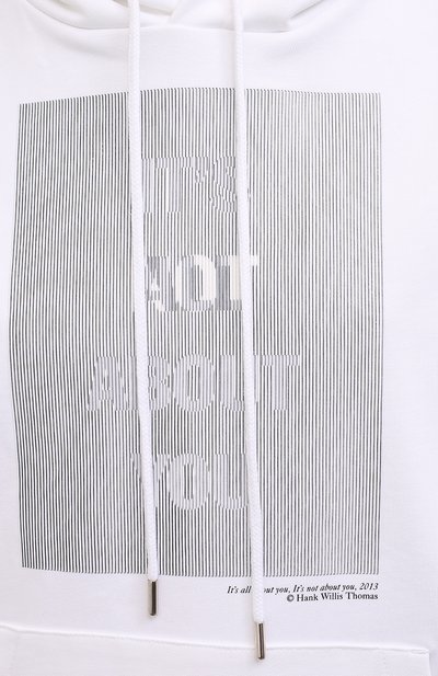 Хлопковое худи HELMUT LANG белого цвета по цене 34650 руб., арт. L05HW524, фото 5 Хлопковое худи HELMUT LANG, арт. L05HW524, фото 5