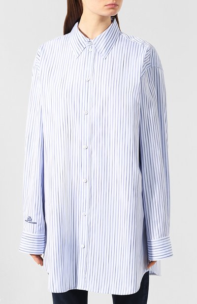 Хлопковая рубашка MARC JACOBS (THE) голубого цвета по цене 39650 руб., арт. M4008112, фото 3 Хлопковая рубашка MARC JACOBS (THE), арт. M4008112, фото 3