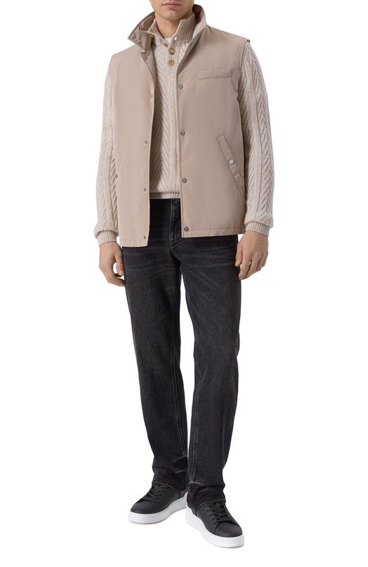 Свитер из шерсти и кашемира Andrea Campagna WU26N0460-07/FN026M Бежевый  WU26N0460-07/FN026M Фото 2