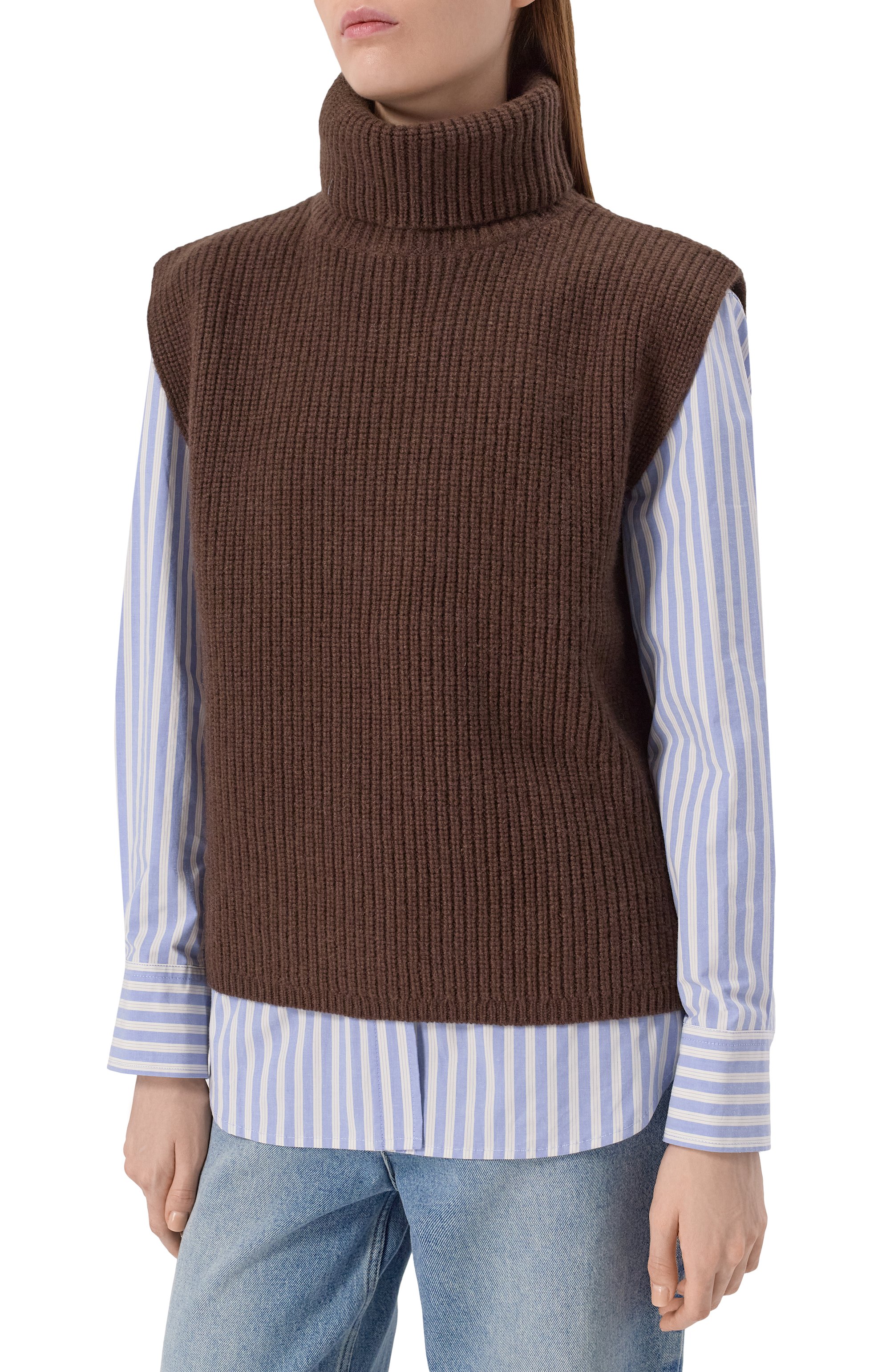 Кашемировый жилет ARCH4 коричневого цвета по цене 68400 руб., арт. KNVS20202, фото 3 Кашемировый жилет ARCH4, арт. KNVS20202, фото 3