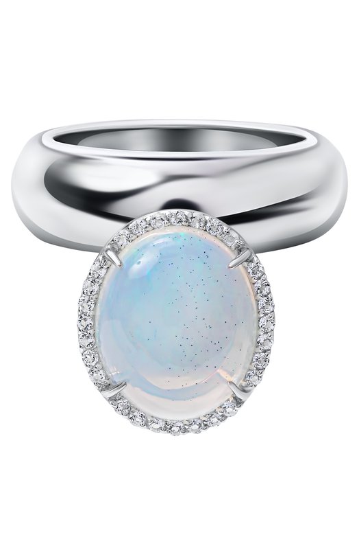Кольцо с белым опалом и топазами Moonka OPL-925SL-RG00-OPL Серебряный OPL-925SL-RG00-OPL