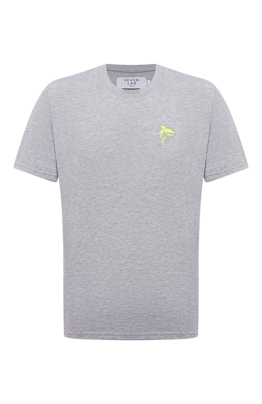 Хлопковая футболка SEVEN LAB серого цвета по цене 8400 руб., арт. 66T21-1sh grey m, фото 1 Хлопковая футболка SEVEN LAB, арт. 66T21-1sh grey m, фото 1