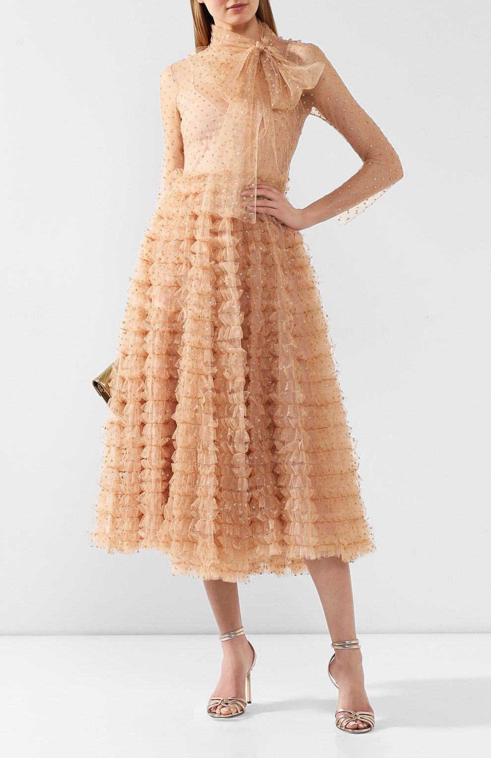 Платье-миди REDVALENTINO розового цвета по цене 274000 руб., арт. TR3VAP00/4RL, фото 2 Платье-миди REDVALENTINO, арт. TR3VAP00/4RL, фото 2